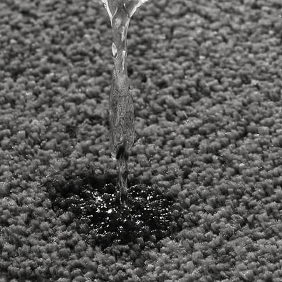 image 1 of Deep Pile Microfibre Pedestal Toilet Mat Non-Slip - Charcoal Grey