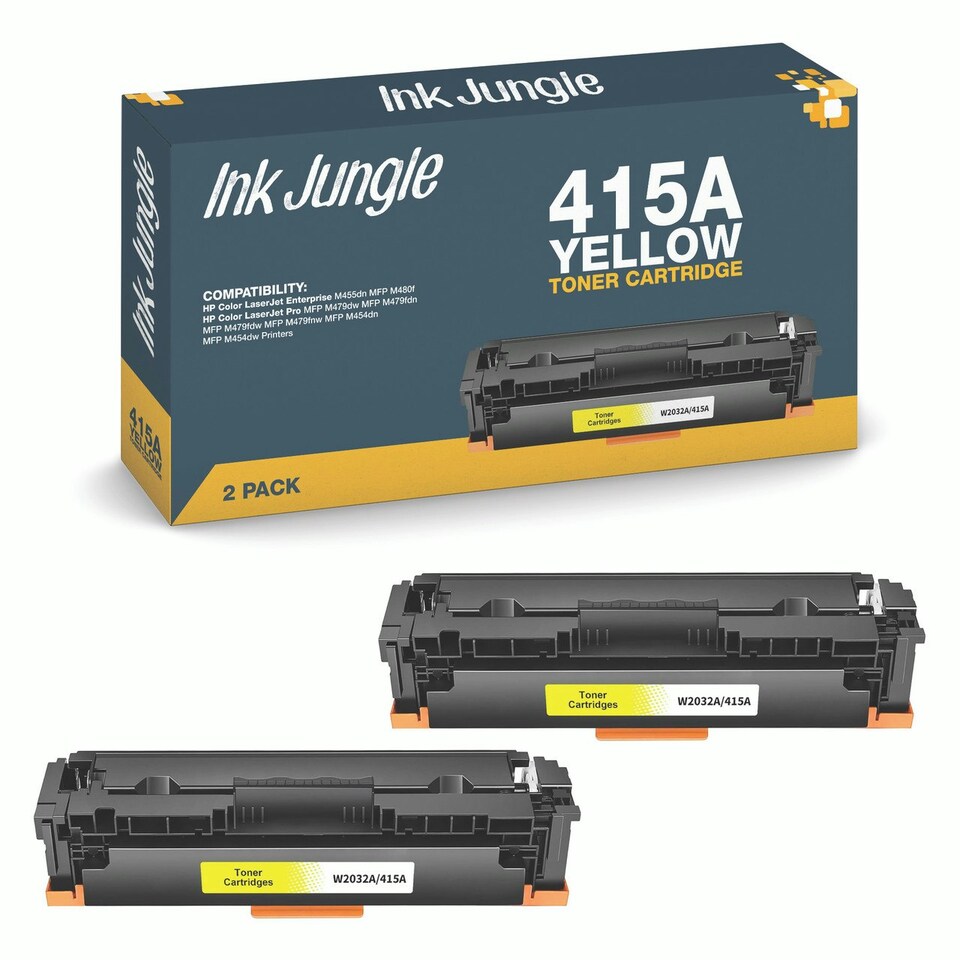 image 1 of 2x Compatible HP 415A Yellow Toner Cartridges Yellow