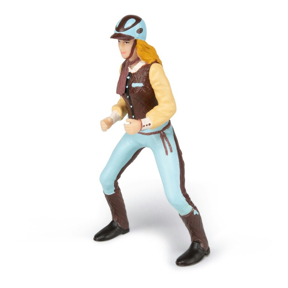 image 1 of PAPO Horses and Ponies Blue Trendy Rider Toy Figure