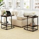 image 8 of COSTWAY C-shaped End Table Modern Sofa Side Table Brown