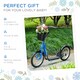 image 4 of HOMCOM Kids Scooter, Kick Stunt Scooter with Adjustable Handlebar, Dual Brakes, Basket, Cupholder, Mudguard, 16" Inflatable Rubber Wheels, for 5-12 years, Blue | Blue