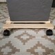 image 4 of 35cm Square Wooden Garden Plant Pot Flower Trolley Stand On Wheels