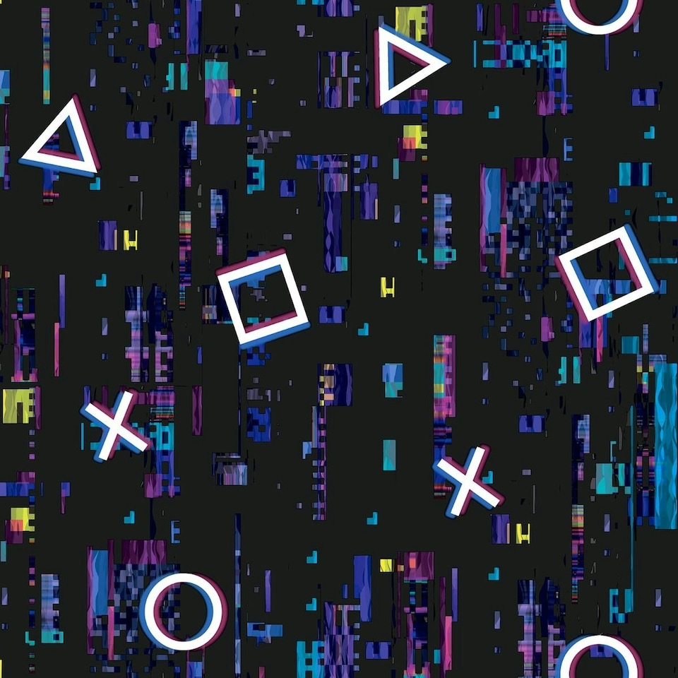 image 1 of Debona Video Game Glitch Wallpaper - Black/Multicoloured - 10.05m x 53cm Black