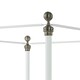 image 5 of Marylebone Traditional Four Poster Canopy Metal Bed Frame | White | White & Brass | King