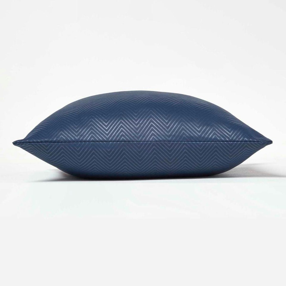 image 1 of Homescapes Navy Blue Herringbone Chevron Cushion Cover Cover - 45 x 45 cm | Blue | Navy Blue | 45 x 45 cm