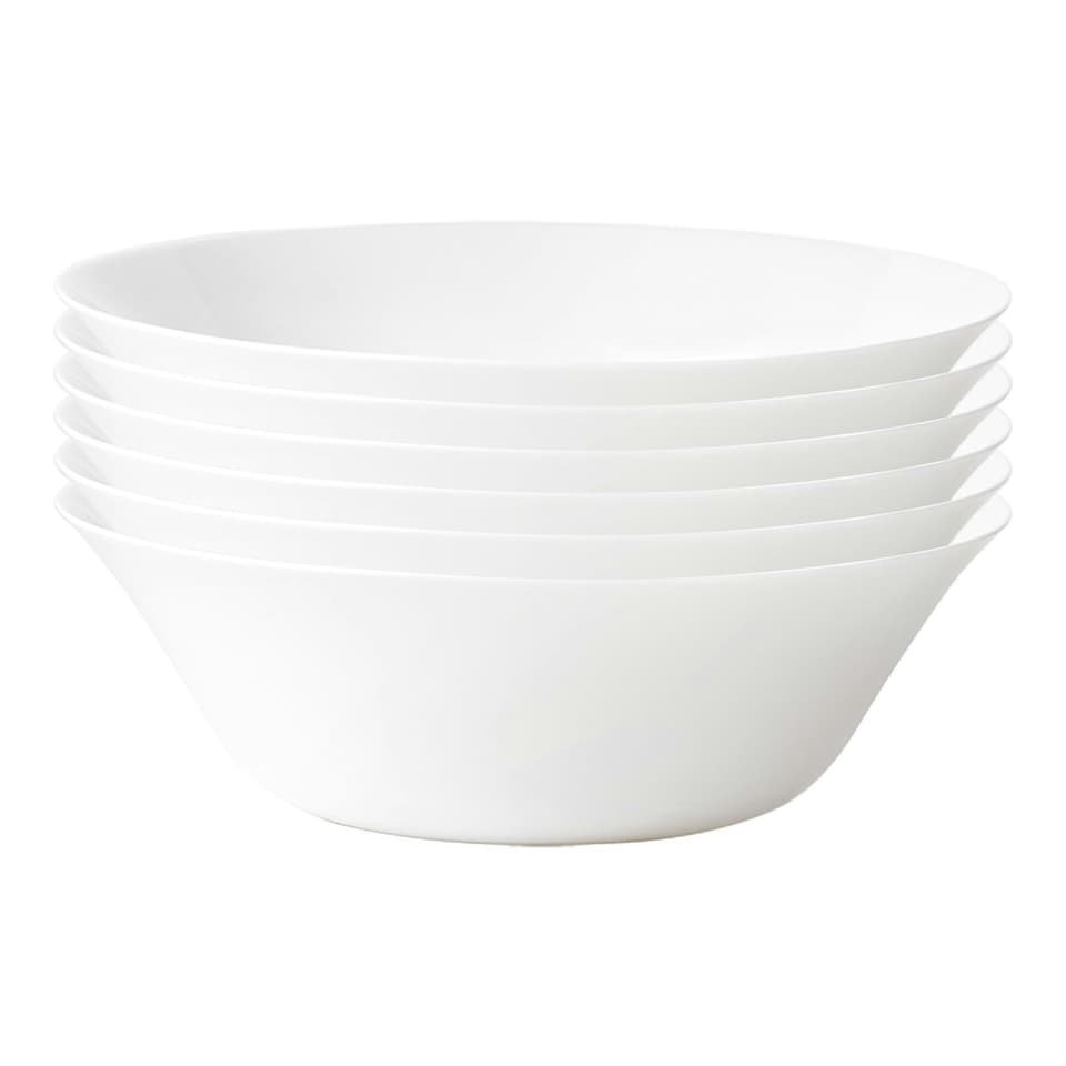 image 1 of Bormioli Rocco White Moon Glass Serving Bowls - 27cm - Pack of 6 White