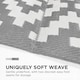 image 4 of Homescapes Outdoor Rug Luxury Waterproof Reversible Recycled, For Garden & Patio, Zoe Geometric Design | Grey | Grey and White