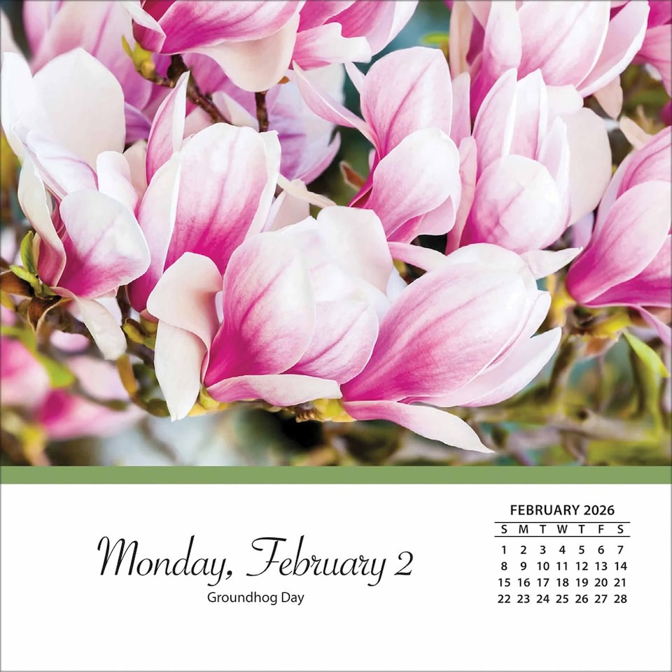 image 1 of Flowers Desk Calendar 2026, Desk Calendars, Day To View, Lifestyle, Gift