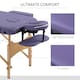 image 8 of HOMCOM Wooden Folding Spa Beauty Massage Table w/ 2 Sections, Carry Bag, Purple