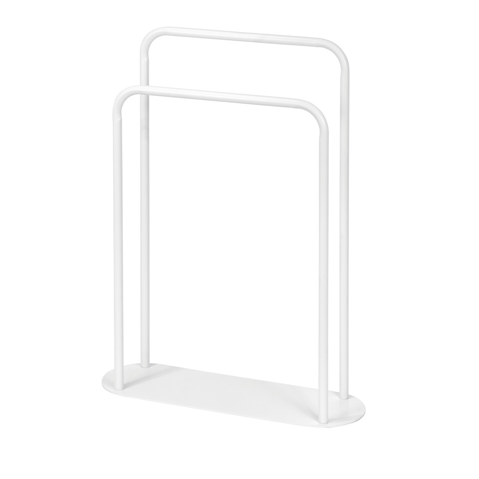 image 1 of Showerdrape Aspen Freestanding White Towel Storage Stand | White | Large