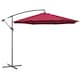 image 1 of Outsunny 3m Garden Banana Parasol Hanging Cantilever Umbrella with Crank Handle and Cross Base for Outdoor, Sun Shade, Wine Red