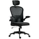 image 1 of Vinsetto Mesh Chair with Headrest, 4D Lumbar Support, Flip-up Arm, Black | Black | One Size