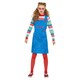 image 1 of Chucky Girls Halloween Costume Set - Blue/Red - 10-12 Years