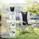 image 3 of Get Fit Premium Folding Camping Chair - Thick Padded With Magazine Pocket, Cup Holder & Carry Bag - Lightweight 3Kg - Capacity 130Kg - 2 Pack | Grey | Black / Grey | 2