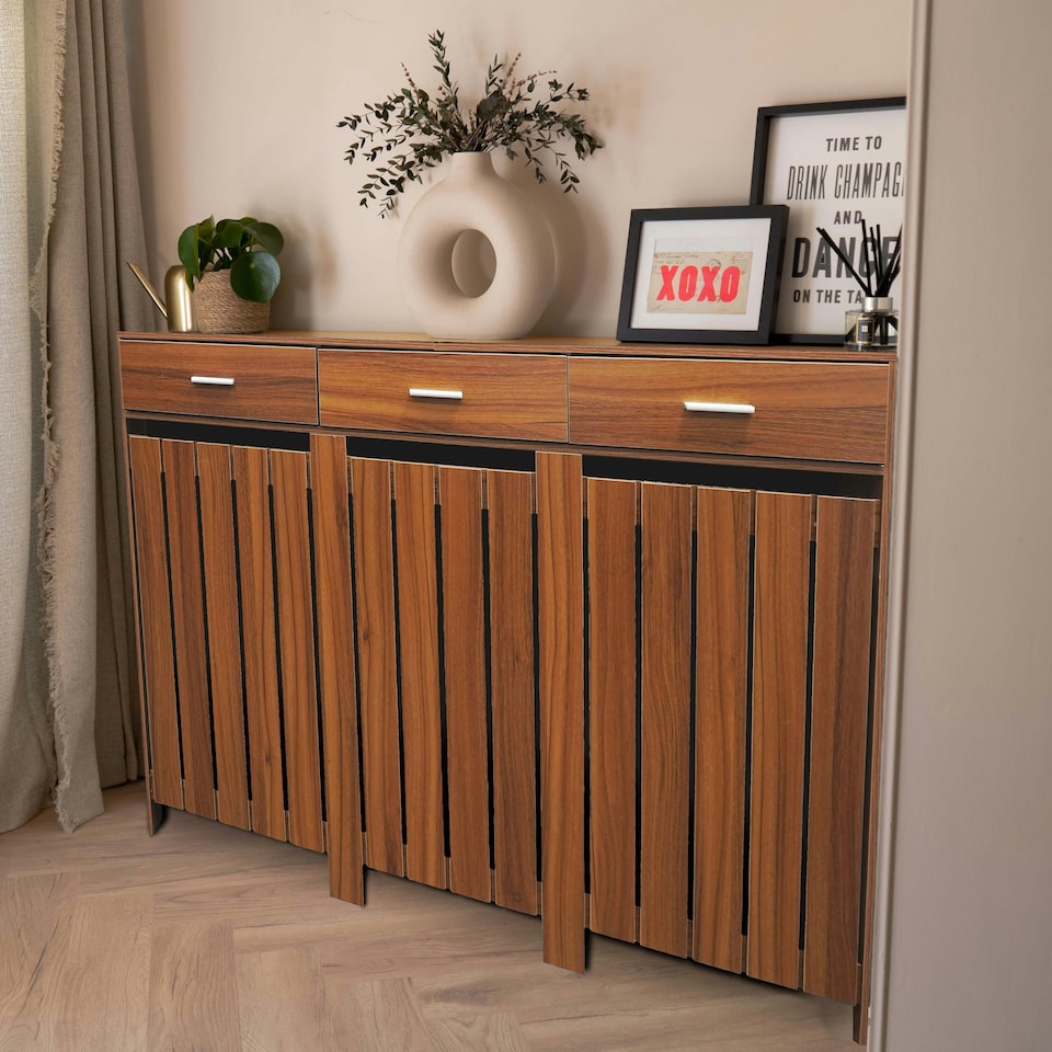 image 1 of Classic Wooden Radiator Cover with Storage Draw Large
