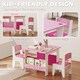 image 7 of AIYAPLAY 3 Pieces Kids Table and Chair Set with Bookshelves, Pink