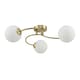 image 1 of Modern 3-Arm Antique Brass Ceiling Light with Opal Swirl Glass Spherical Shades