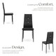 image 3 of Dining Chair Set - high backrest, slim steel legs & rhinestone highlights | Black | black | 8