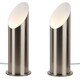 image 1 of Set of 2 Satin Nickel Tubular Floor Uplights | Silver | White | Medium | 2