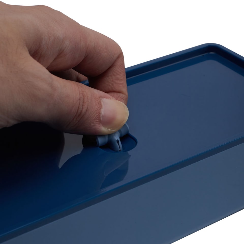 image 1 of Living and Home 3-Layer Bento-Style Plastic Lunch Box with Cutlery,Blue | Blue