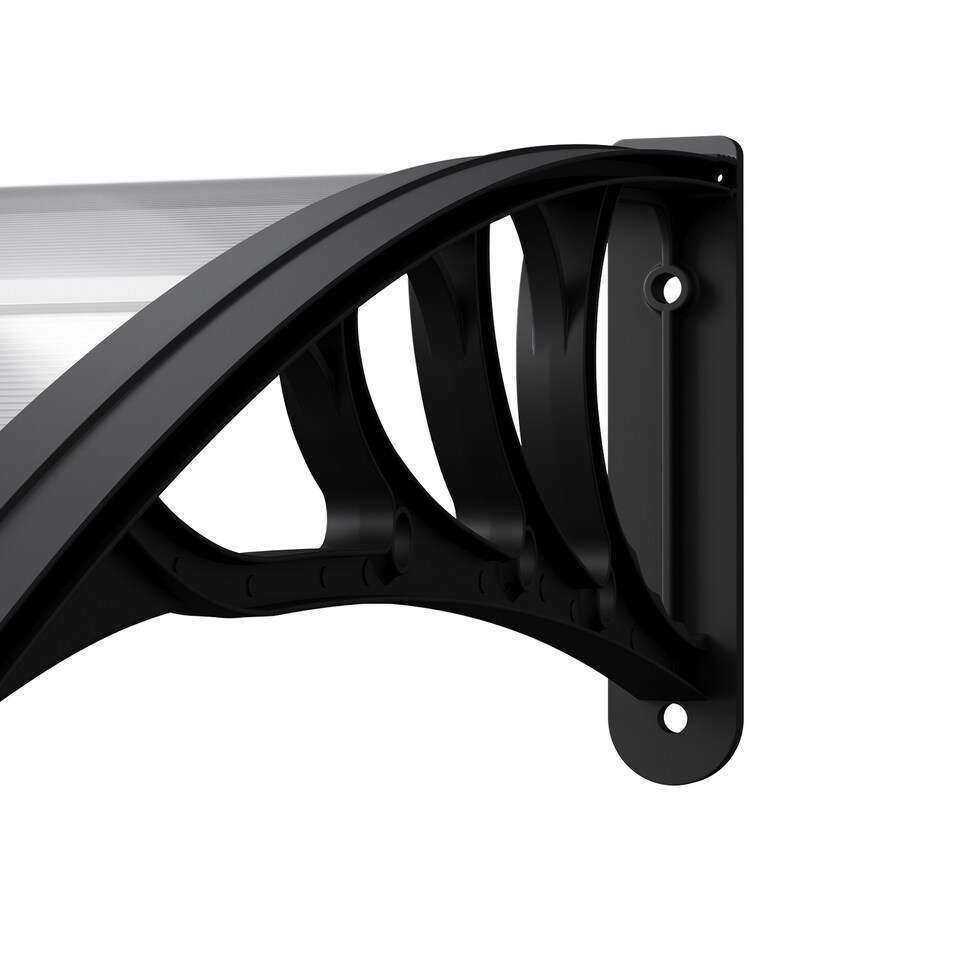 image 1 of Living and Home Awning Canopy for Window and Door with Drainage - 150cm W x 100cm D Dark Grey