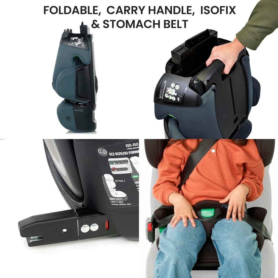 image 1 of Be Cool Foldy i-Size Car Seat 100-150cm, 3.5-12 Years Black
