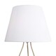 image 3 of First Choice Lighting Tripod Gold 42cm Table Lamp With White Fabric Shade Gold | White