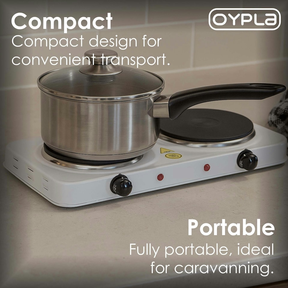 image 1 of Oypla 2.5Kw Electric Portable Kitchen Double Hot Plate