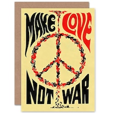 60s Make Love Not War Peace Sign Card