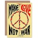 image 1 of 60s Make Love Not War Peace Sign Card