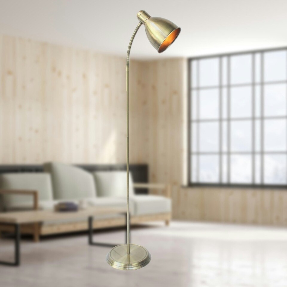 image 1 of Carter - Antique Brass Floor Lamp Bronze