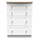 image 1 of Cumbria 4 Drawer Deep Chest of Drawers in White Ash & Bardolino Oak (Ready Assembled) | White | White Ash & Bardolino Oak