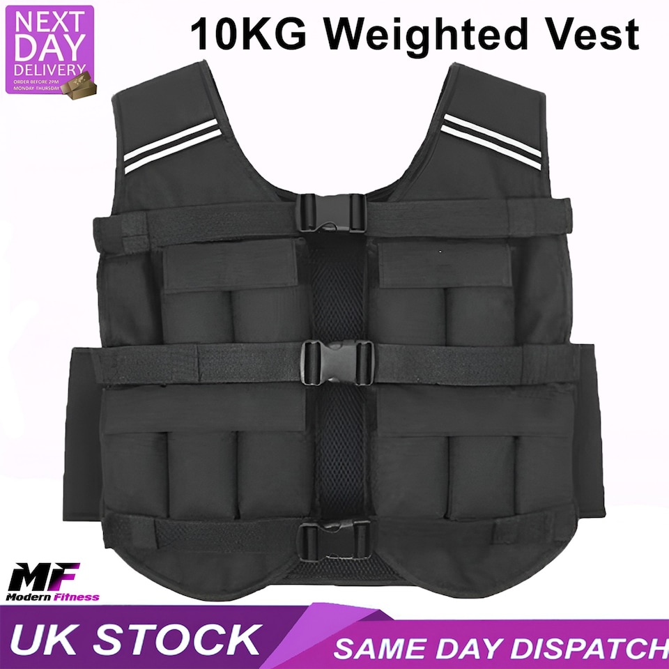image 1 of Modern Fitness 10kg Weighted Vest Black Adjustable Training Vest for Running & HIIT Soft-Contour Bodyweight Resistance