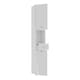 image 4 of Ice Cave Narrow Bathroom Storage Cabinet with 2 Doors & 1 Drawer with Silver Handles in White with White High Gloss Fronts