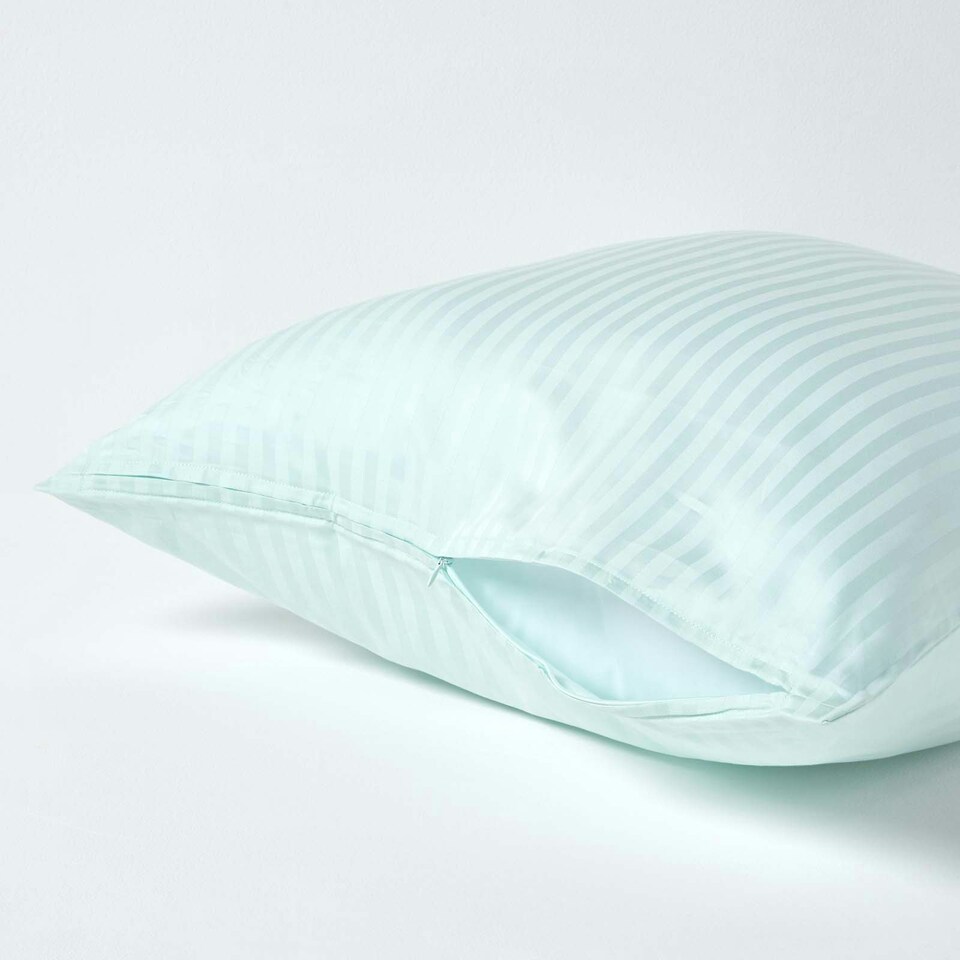 image 1 of Homescapes Blue European Size Egyptian Cotton Pillowcase 330 TC - 60 x 60 cm Blue
