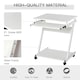 image 5 of HOMCOM Movable Computer Desk with 4 Moving Wheels Sliding Keyboard Tray White