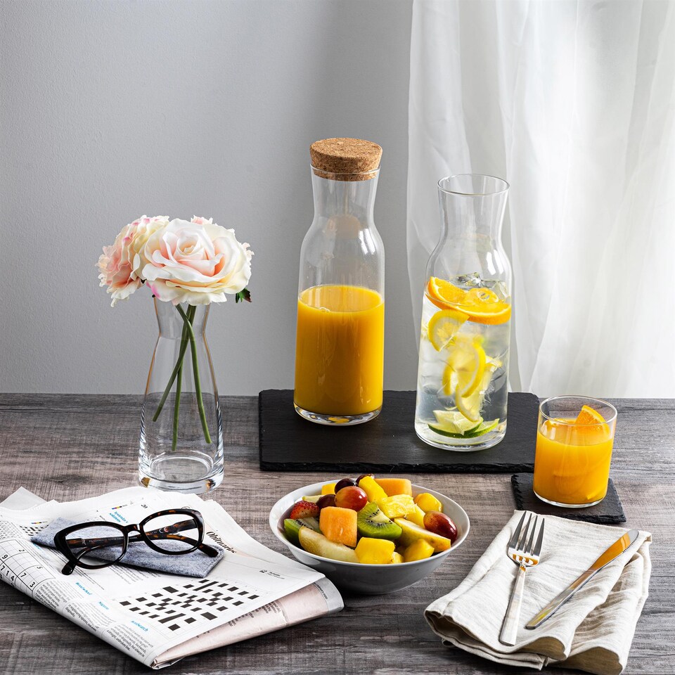 image 1 of Bormioli Rocco Aquaria Glass Carafe with Cork Lid - 1.2 Litre