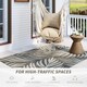 image 4 of HOMCOM UV Resistant Area Rug, Easy-Clean Machine Washable Indoor & Outdoor Rug for Kitchen, Bathroom or Living Room, Patio, Garden, 170 120 cm, Grey | Grey | White | 1