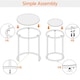 image 6 of Yaheetech Set of 2 Nesting Side Tables with Round Tempered Glass Top