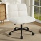 image 3 of COSTWAY Modern Office Chair Upholstered Criss Cross Chair Beige White