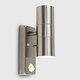 image 3 of ValueLights Pair Of Silver Up Down Outdoor PIR Motion Sensor Outdoor Wall Lights