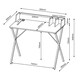 image 2 of Core Products Loft Home Office, Study Desk, Oak Effect Top With Grey Metal Cross Legs H84cm x W80cm x D50cm Brown