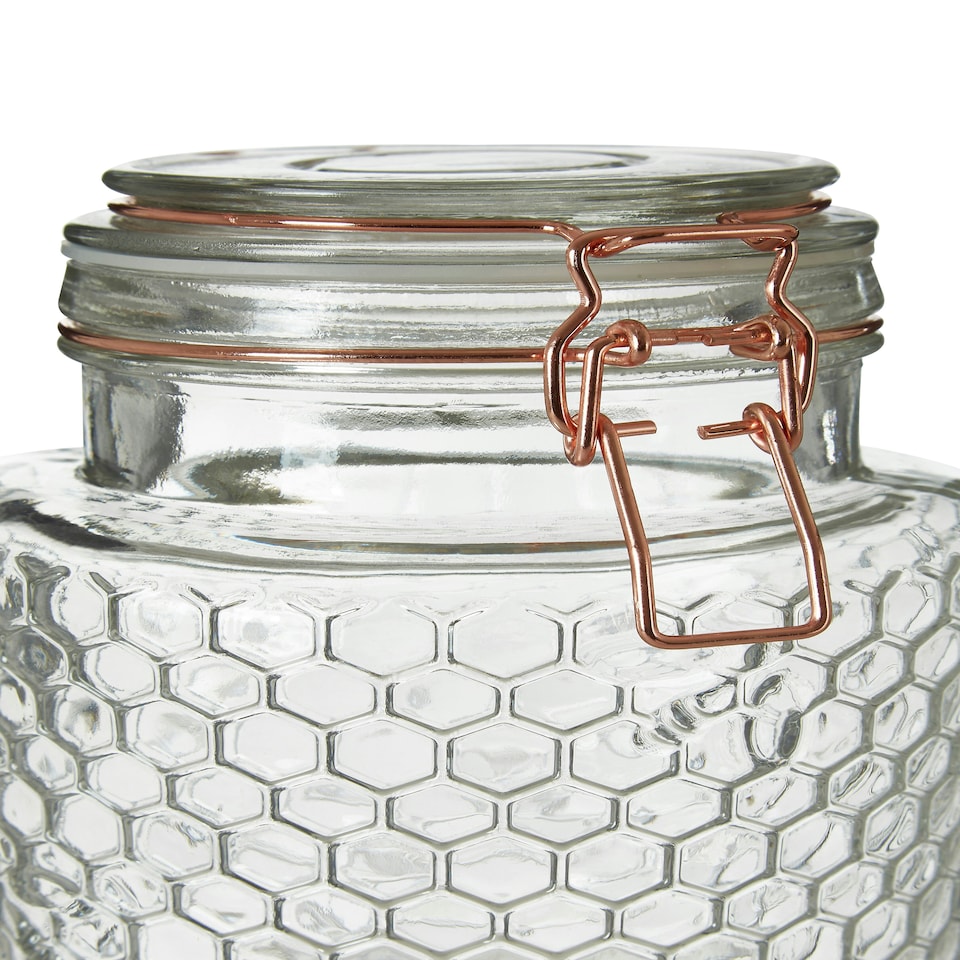 image 1 of Essentials by Premier Apiary Rose Gold Wire Small Glass Jar