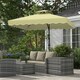 image 2 of Outsunny 2.5m Cantilever Garden Parasol Umbrella with Cross Base Beige