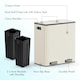 image 5 of VonHaus 60L Cream Kitchen Bin, Large 2 Compartment Recycling Bin (2 x 30L) Cream
