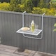 image 9 of Outsunny Balcony Hanging Table, Metal Wall Mount Desk, Adjustable Folding Balcony Deck Table for Patio and Garden, Grey | Grey | Grey