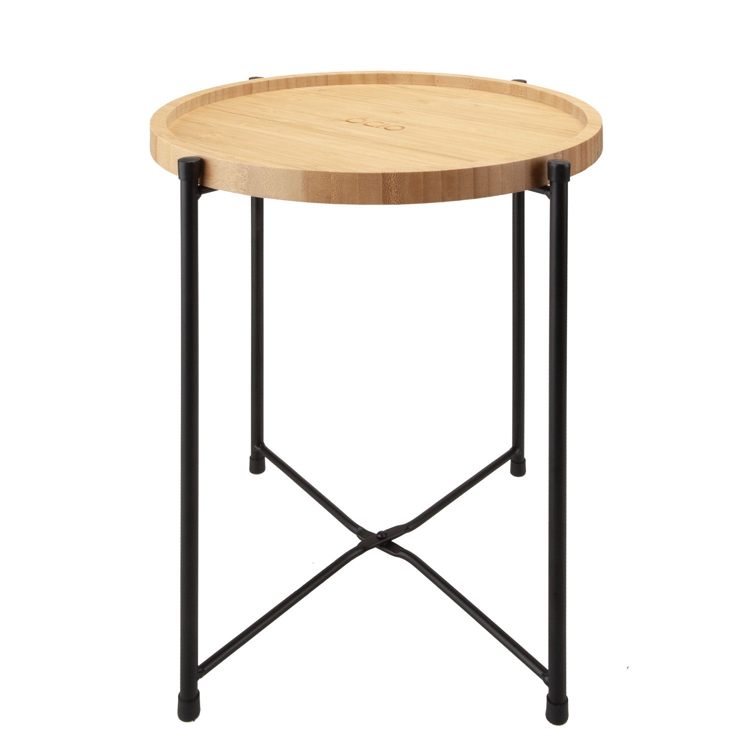 VFM e-Store Collapsible Bamboo Table / Tray - Round Side Strong Frame in Brown