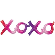 XOXO Hugs and Kisses Ombre Phrase Air Fill Giant Foil Balloon 99cm / 39 in