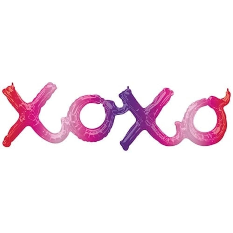 XOXO Hugs and Kisses Ombre Phrase Air Fill Giant Foil Balloon 99cm / 39 in