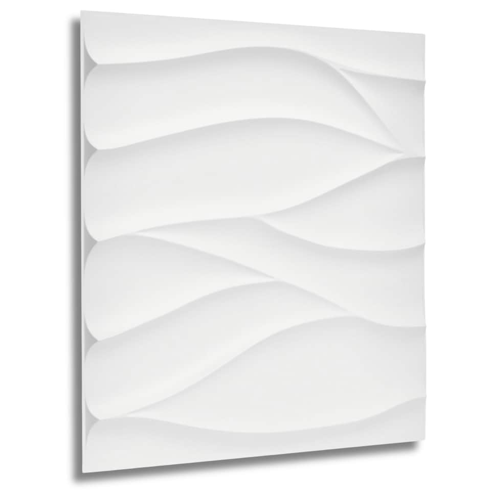 image 1 of NOVECRAFTO Wavy Wave 3D Wall Panels – 6 Sheets Covering 1.5m² | 16.15ft² Interior Cladding Set | Wavy Design Tiles – Each Panel 50x50cm
